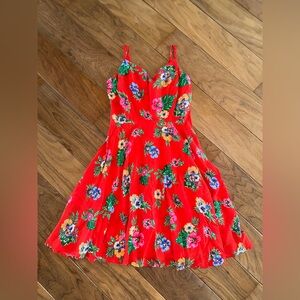 Old Navy Red Floral Dress XS